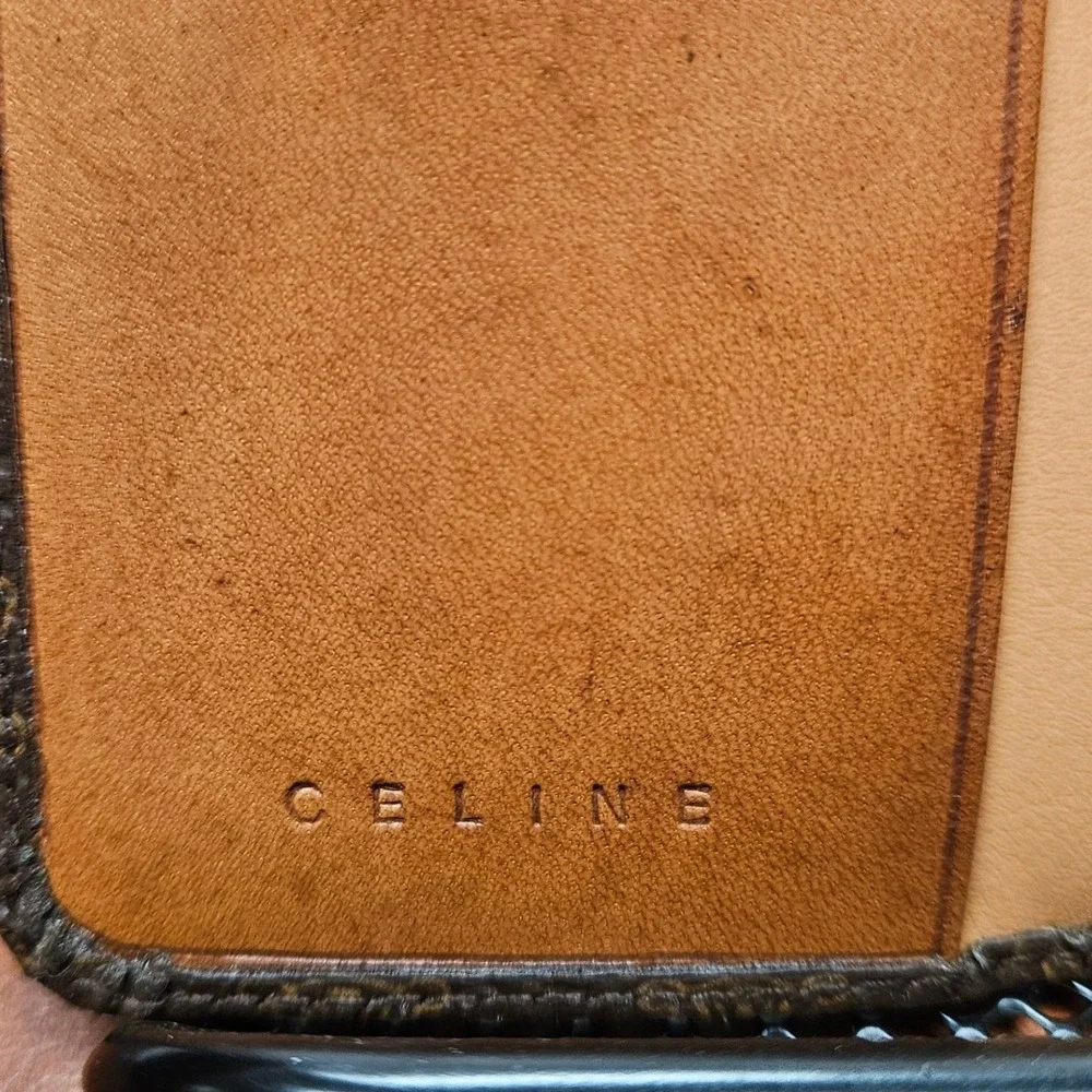 Vintage Celine Macadam Canvas 6 Key Holder Case Wallet Brown Leather Italy Auth - Picture 9 of 9